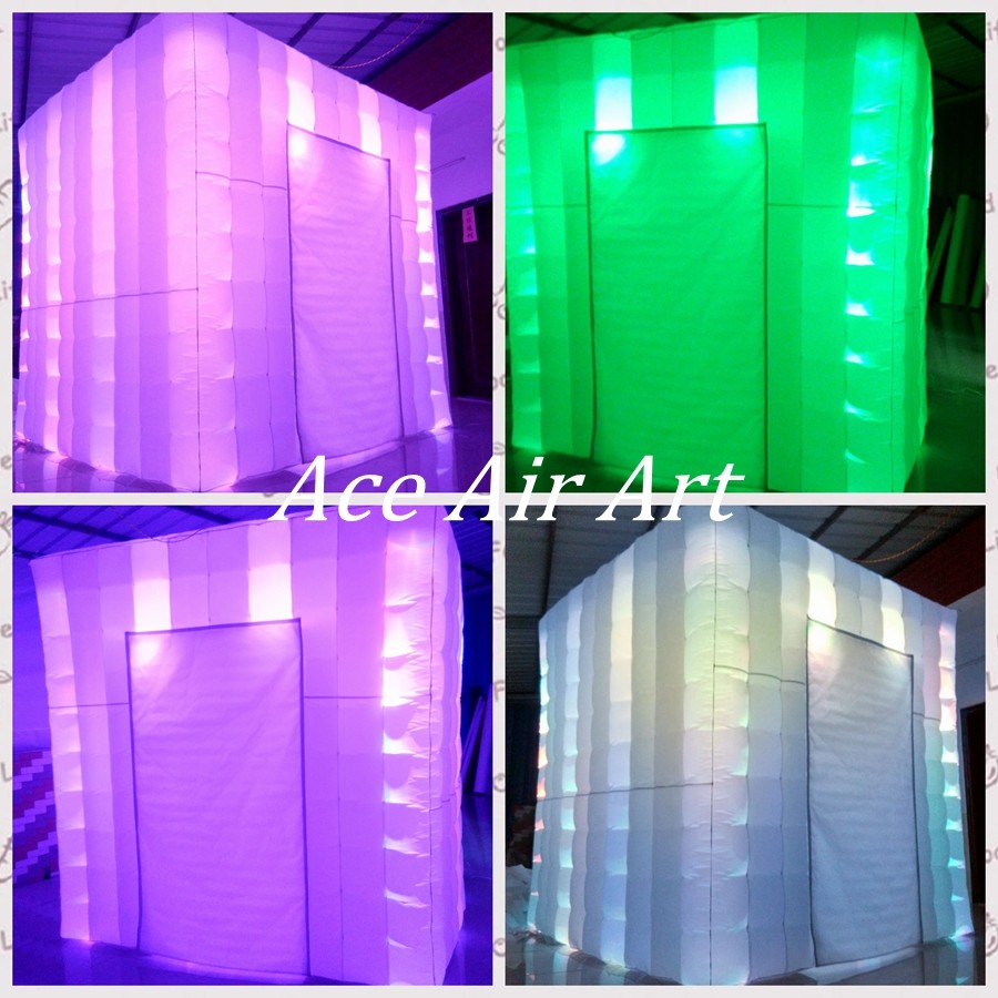  Ace Air Art  new style white fabric  led lighting giggles and laugh  inflatable photo booth for USA Manufactures