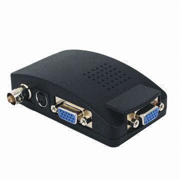 China BNC + S-video to VGA Converter (Upscaler) Operates in PAL, NTSC 3.58MHz and SECAM System on sale
