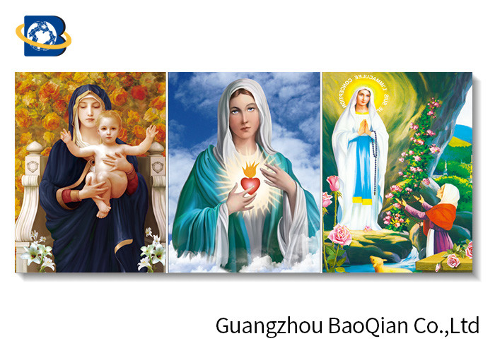  High Definition Lenticular Flip 3d Printing Picture Christian Holy Virgin Jesus Pattern Manufactures