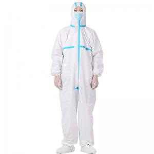  Breathable Disposable Protective Clothing With Elastic Cuff / Waist / Hood Manufactures