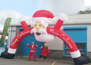  Santa Claus Christmas Inflatable Archway 210 D Oxford Cloth For Outdoor Event Manufactures