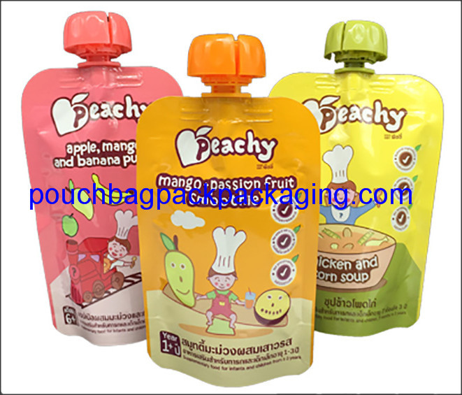 China Fruit juice spout pouch, stand up pouch with spout for juice packaging 150 ml on sale