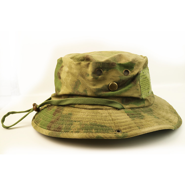  100% Cotton Camo Bucket Hat With String Custom Embroidery Blank Logo Manufactures