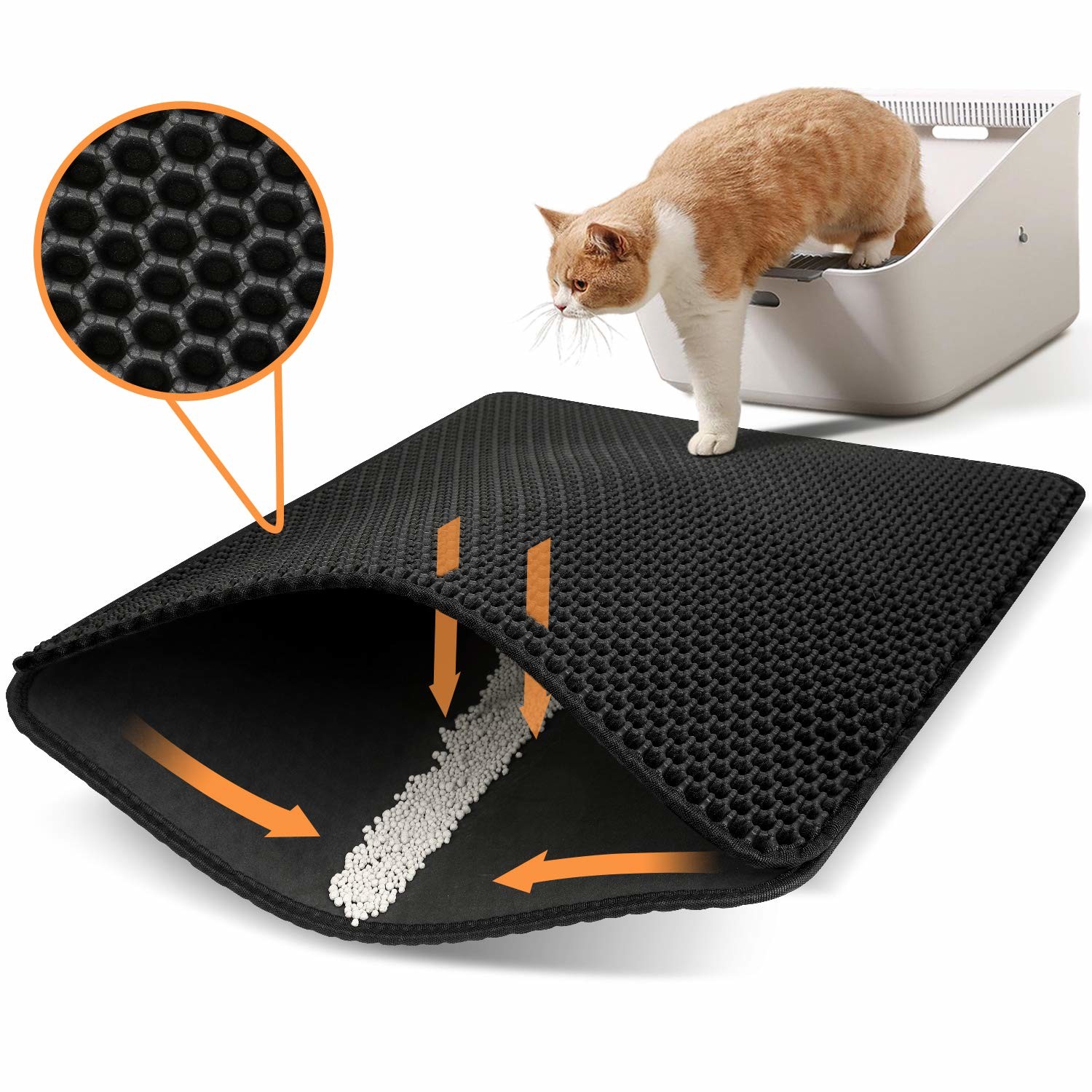  SGS 75cm Machine Washable Cat Litter Mat Honeycomb Chewy Manufactures