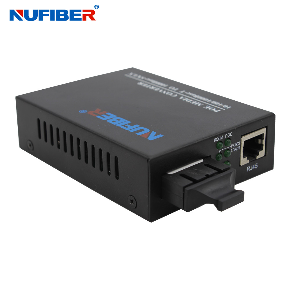  Gigabit Dual Fiber SC To RJ45 Media Converter POE 30w For CCTV IP Camera Manufactures