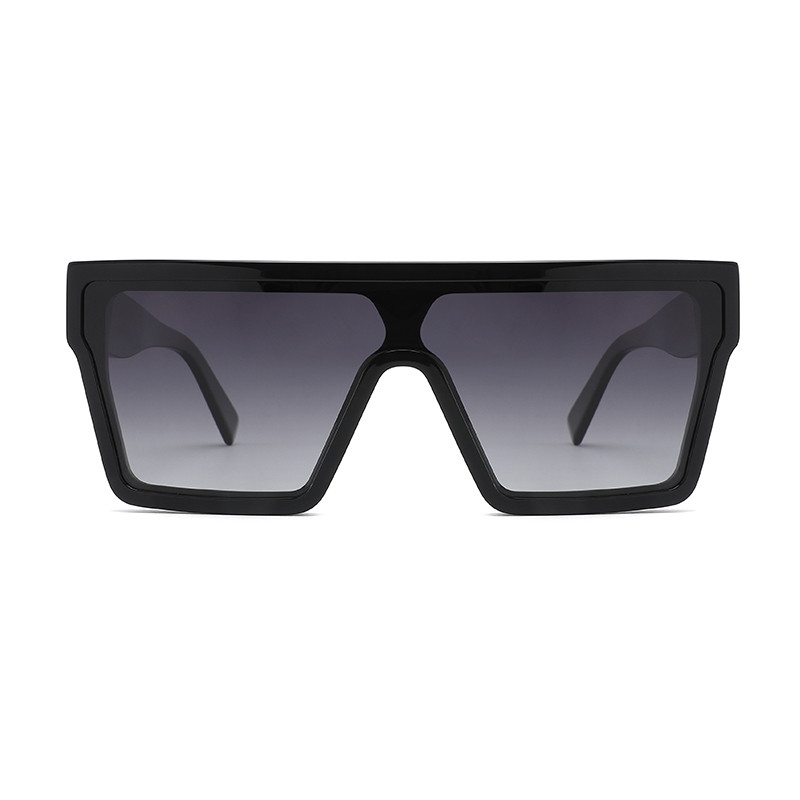  Flat Top Large Frame Sunglasses One Piece Uv400 Oversized Square Sunglasses Manufactures