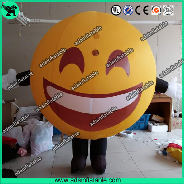  Advertising Happy Face Inflatable QQ Inflatable Customized Walking Smile Ball Costume Manufactures