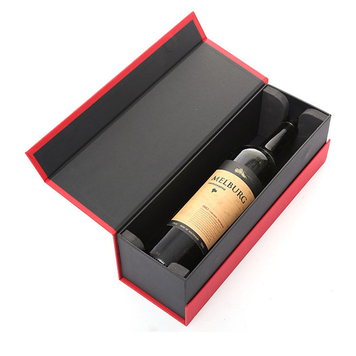 China Custom Logo Rigid Cardboard Wine Glass Packaging Boxes With Magnetic Closure on sale