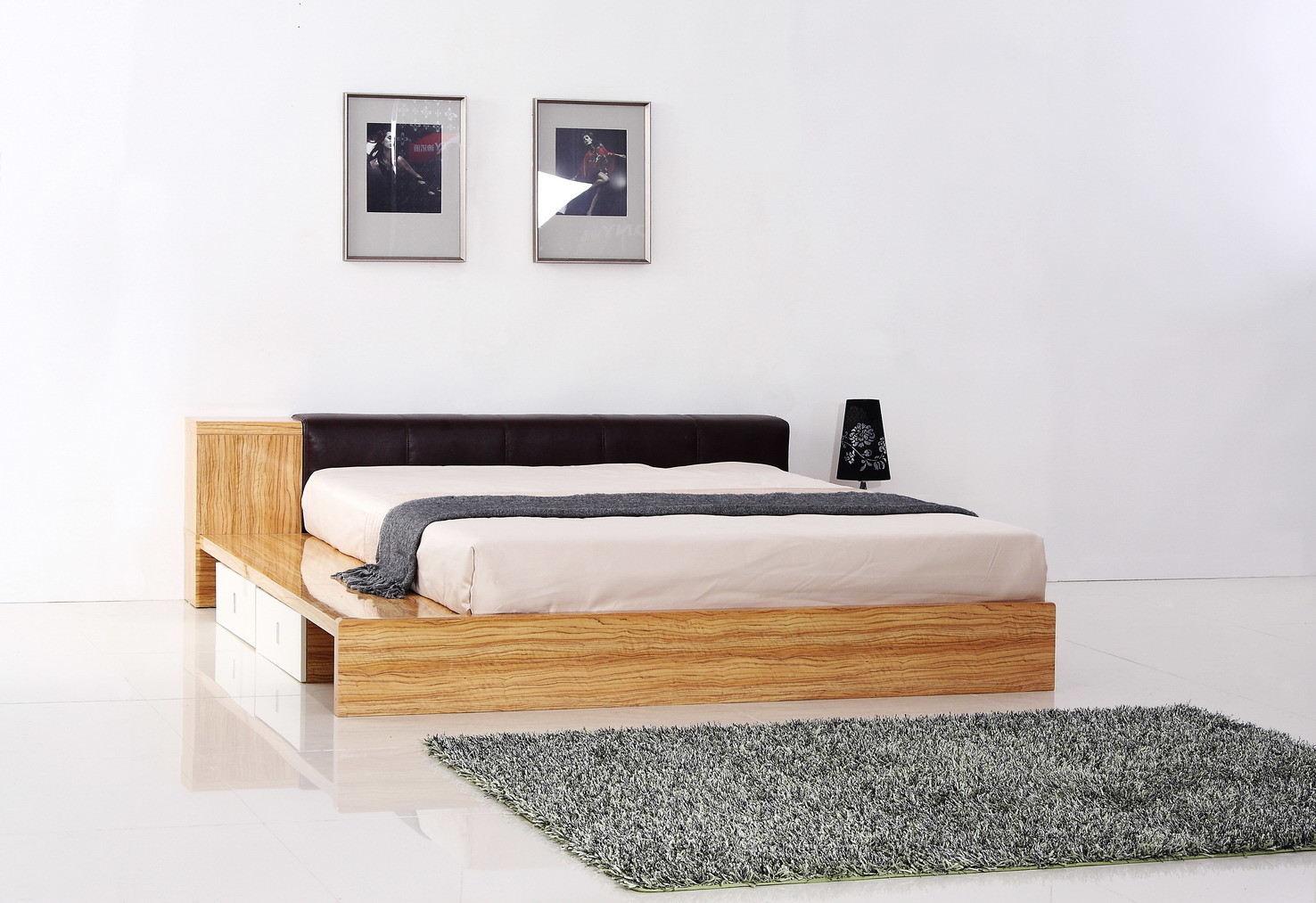  Modern bedroom furniture by MDF in glossy painting melamine board in bed shipping from China to UK and France Manufactures