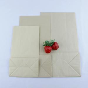 Biodegradable Recycled Kraft Paper Bags Flat Bottom With Twisted Handles