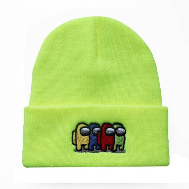  Character 60cm Fluorescent Knit Beanie Hats Custom Pattern Manufactures