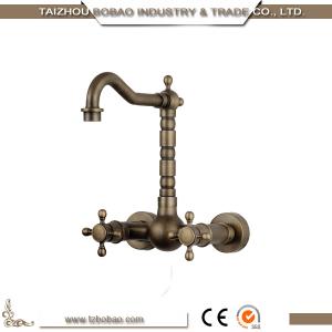 China Antique Brass Faucet Basin Faucet Antique Brass Bathroom Faucet Two Handles on sale
