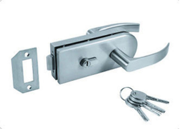 China Stainless Steel Glass Door Lock With Key , Handle Sliding Glass Door Latch on sale