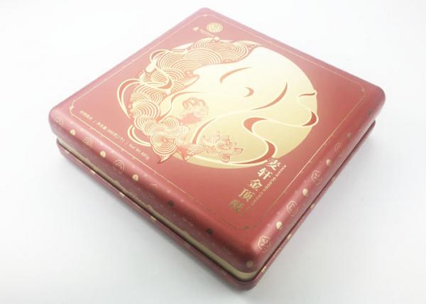 Quality Small Mooncake Tin Box , Metal Square Storage Tins With Company Logo for sale