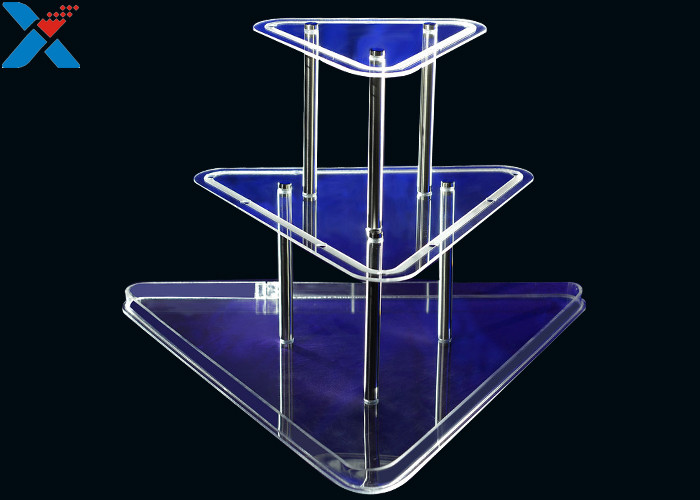 Clear 3 Layer Acrylic Wine Holder , Lucite Display Stands Durable And Chemical Stability
