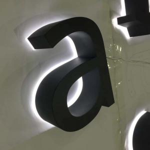  Advertising 3D Acrylic Backlit Letter Sign Black Painted 12cm Thickness Manufactures