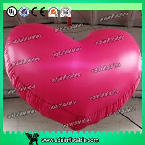  1m Party Inflatable Lighting Decoration , 210T Nylon Cloth 3ft Inflatable Heart Manufactures