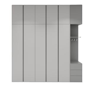China Multi Functional Wood Panel Furniture Bedroom Grey Clothes Closet Custom Size on sale