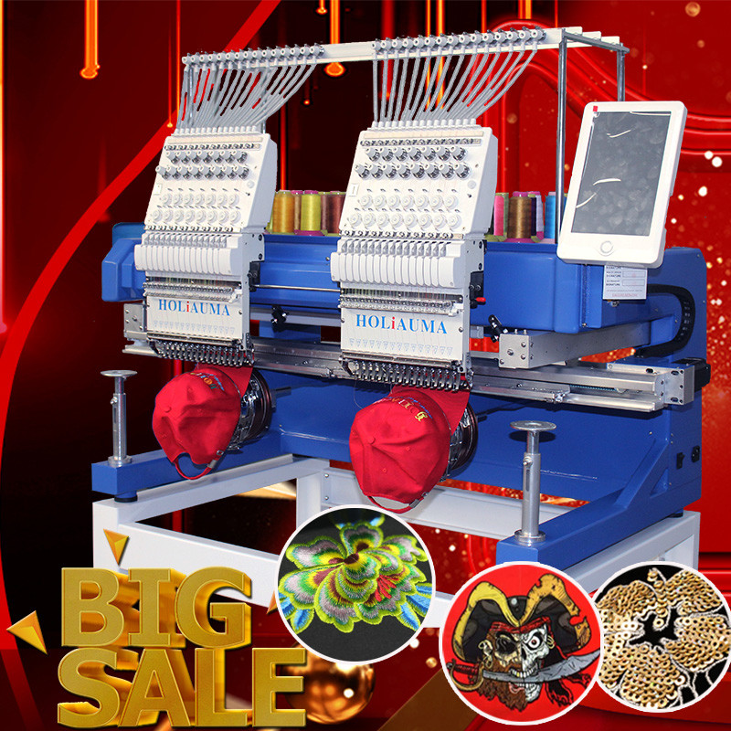 China HO1502H 2 head 15 needles embroidery machine for sale as good as toyota embroidery machine for cap t-shirt flat 3d on sale