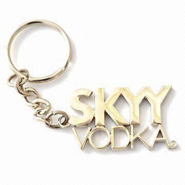  SKYY VODKA Keychain, Made of Zinc-alloy and Iron Materials, with Text Die-cut Pendant Manufactures