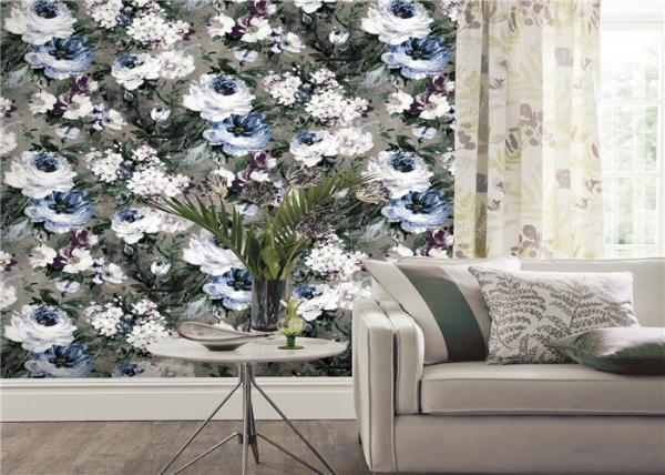 Quality Paper Backed Beautiful Rose 3d Floral Wallpaper Removable For Indoor for sale