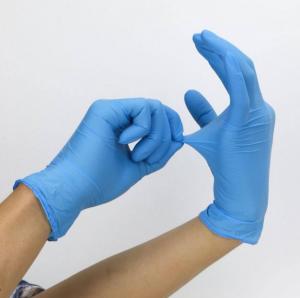  Medium Disposable Nitrile Gloves , Durable Nitrile Exam Gloves Blue Color Manufactures