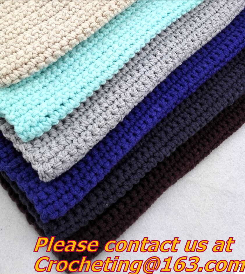 China 100% handmade Crochet Blanket colorful stripe knitted baby blanket cover knit throw blanke on sale