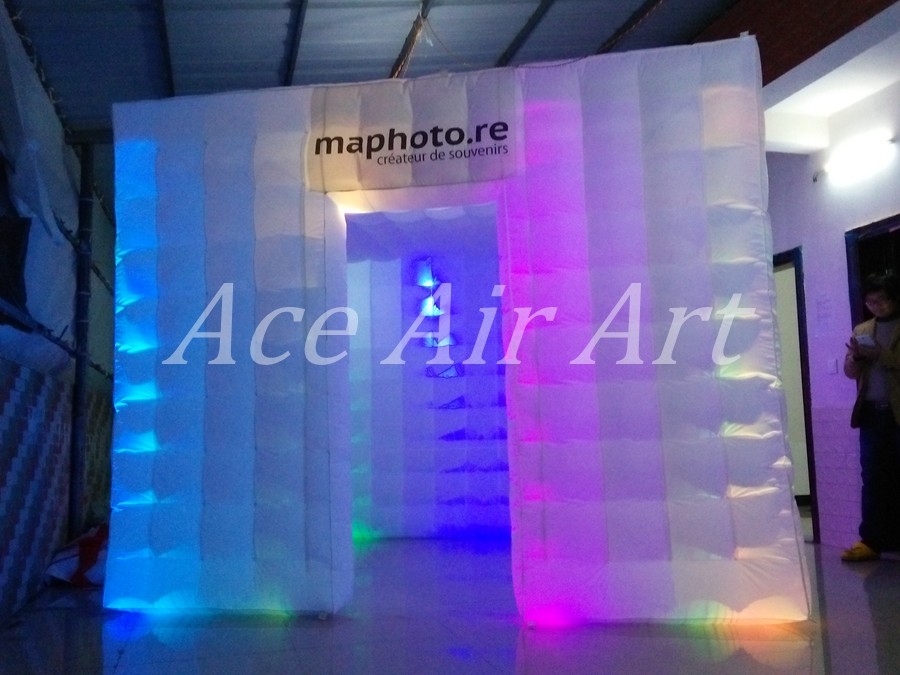 Ace Air Art 3mL x3mW x2.4m H led lighting inflatable photobooth for rental to Renioun