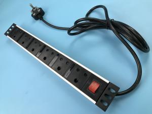 China 6 Outlet Multi Socket Power Strip , Metal Flat Plug South Africa Power Bar Vertical Installation on sale