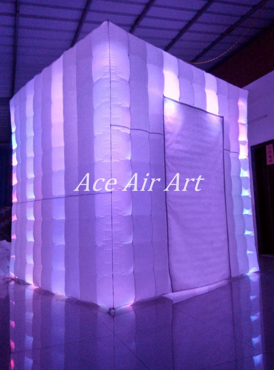  Ace Air Art new style white fabric led lighting giggles and laugh inflatable photo booth for USA Manufactures