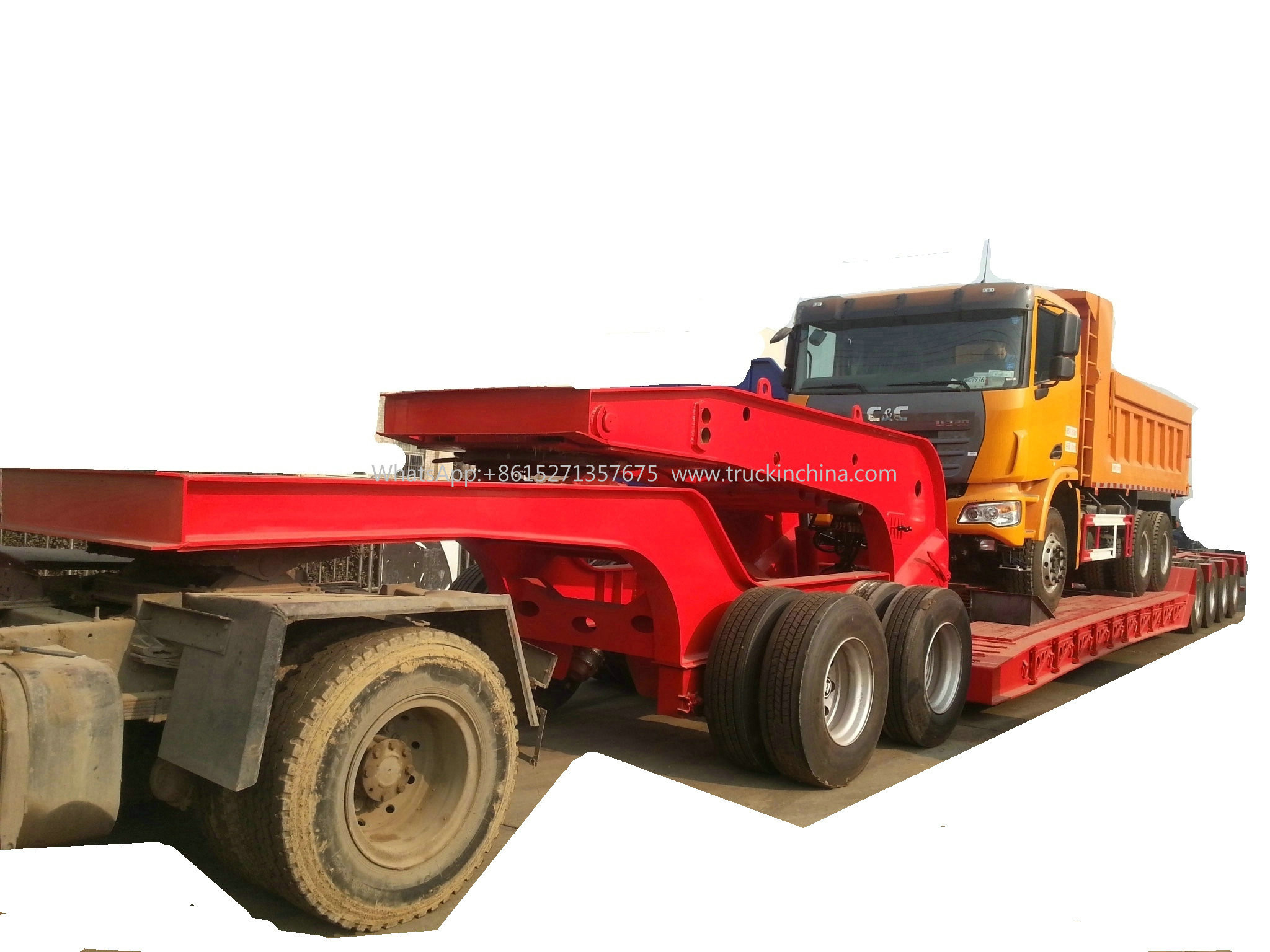 China Gooseneck Lowbed Trailer Dolly for Heavy Duty Heavy Machine Lowbed Semi Trailer 80 ton  100Ton WhatsApp:8615271357675 on sale
