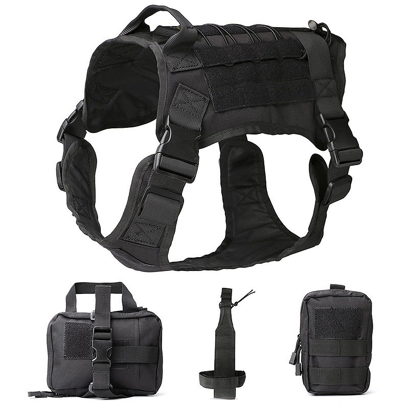  SGS 25cm Lightweight Dog Training Vest 1000D Nylon With Detachable Pouches Manufactures