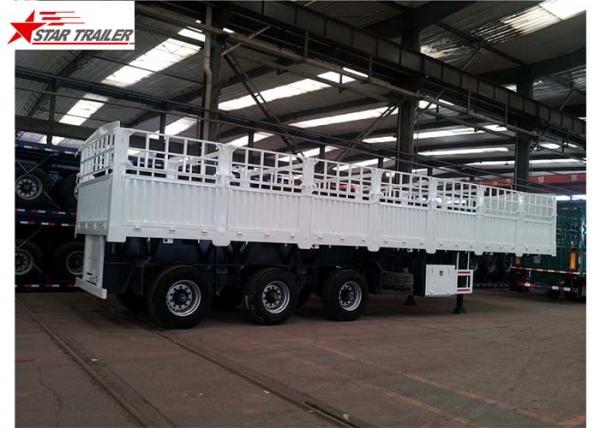 Quality Bulk Cargo Drawbar Full Trailer With Rail Side Wall And Cargo Fence 26ft 2 Axles for sale