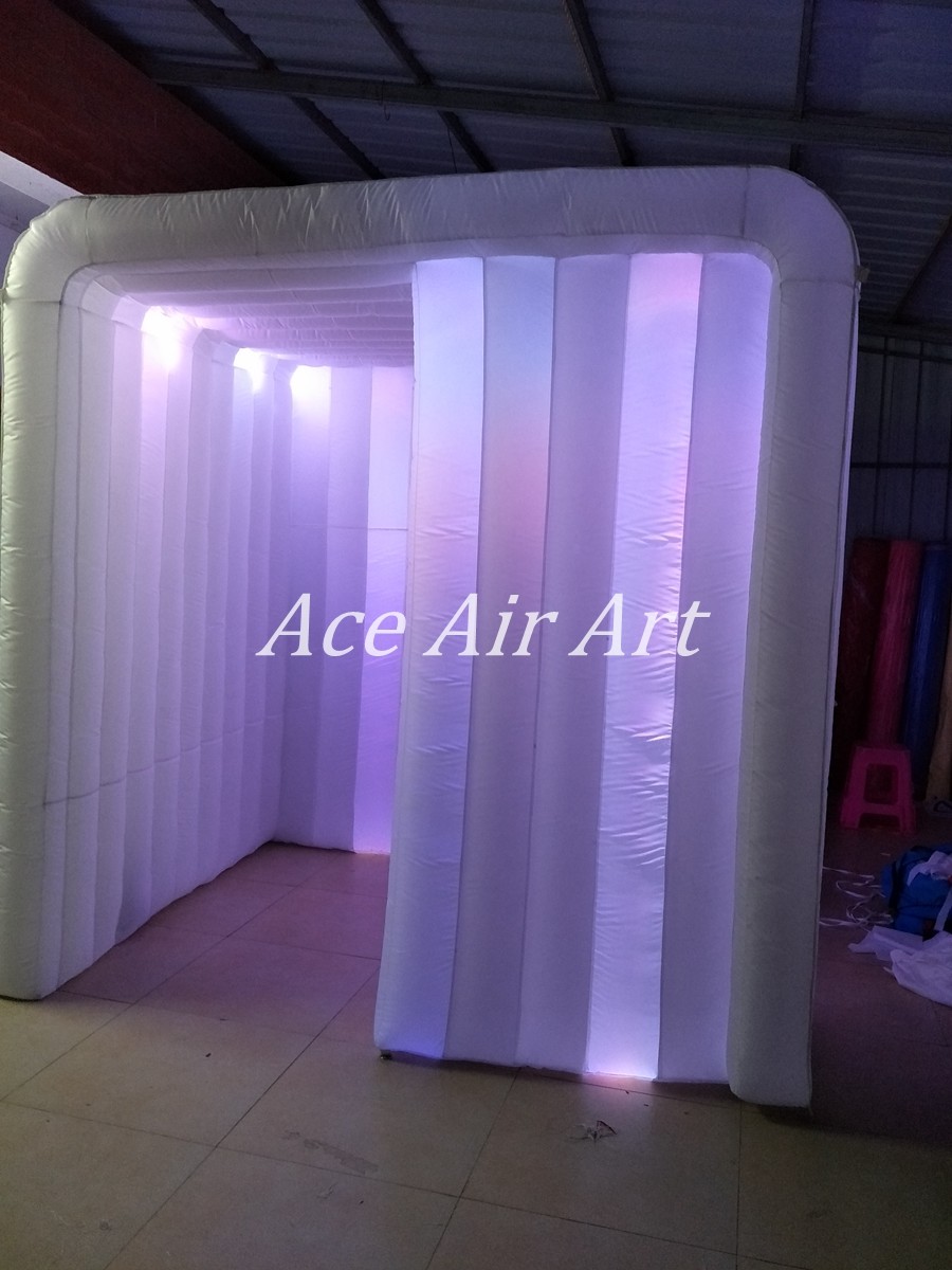 Ace Air Art new style white fabric led lighting inflatable photo booth enclosure with logo to USA