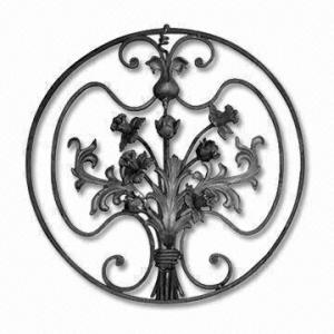 China Wrought Iron Flower Panel, Made of Mild Steel, Ideal for Window Grills or Internal Room Divider on sale