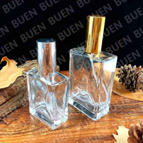 Quality Empty Perfume Glass Bottles Clear 100ml 58mm Long Square Custom LOGO for sale