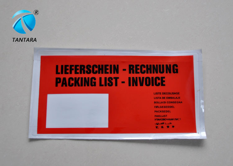 Self Adhesive packing list envelope for slips , invoices , safety data sheet