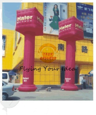  0.4mm PVC Tarpaulin Advertising Helium Balloons Inflatable Pillar For Entertainment Events Manufactures
