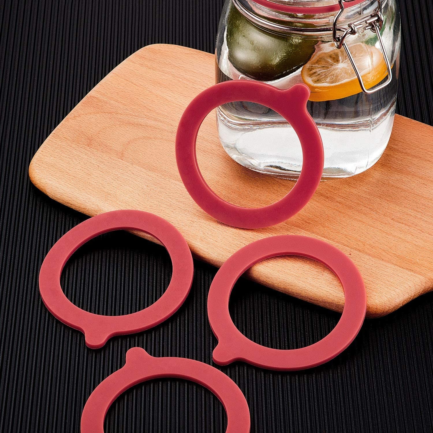 China Customized Silicone Rubber Rings For Glass Jars Airtight Glassware Red Color on sale