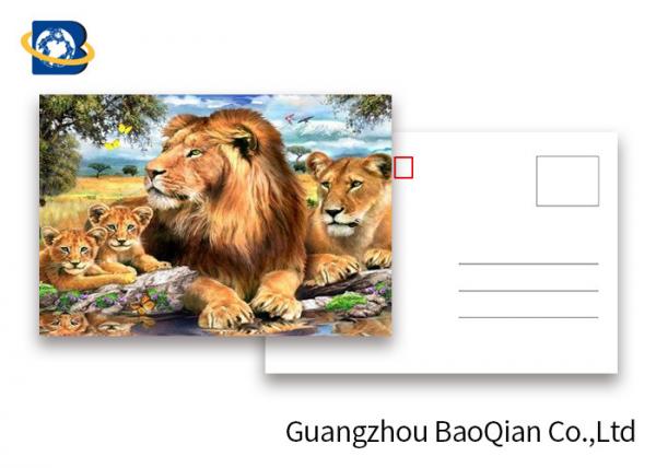 Lion Pattern 3D Lenticular Postcards 3D Souvenir For Tourist Promotion Gift