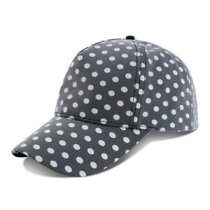  Curved Brim Baseball Cap / Youth Fitted Baseball Hats With Plain Black White Dot Printed Manufactures
