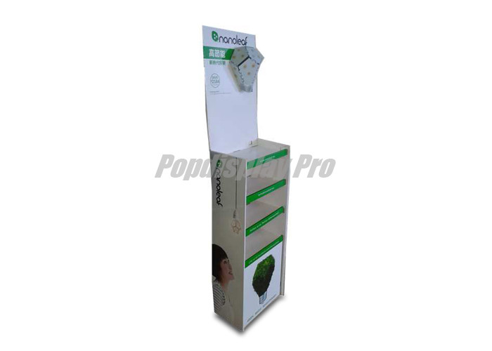 China 3D Poster Printed Cardboard Shelf Display Recyclable For Green Led Lights on sale
