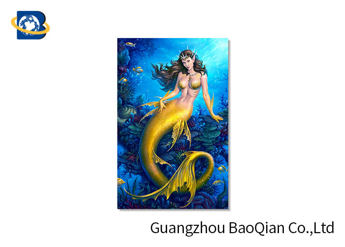  Beautiful 3D Printed Greeting Cards Pretty Mermaid Image PET Material Customized Manufactures