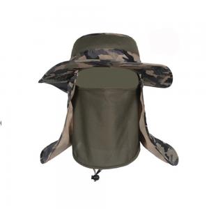  100% Cotton Sun Protection Mens Hiking Boonie Hat With Neck Flap Plush Style Manufactures