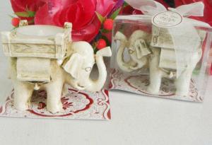 China Lucky Elephant Antique-Ivory Candle Holder on sale