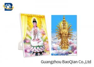  Pantone Color PP 3D Lenticular Postcards For Greeting / Buddhism Card Manufactures