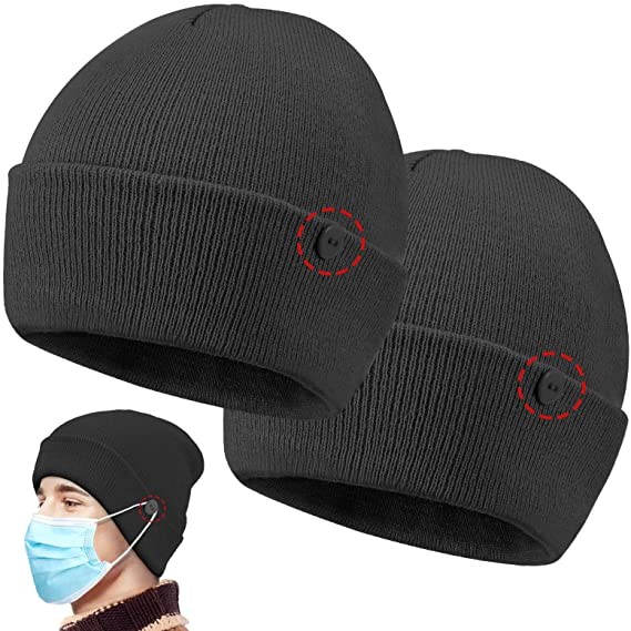  Custom Button 58cm Knit Beanie Hats Easy To Wear Masks Manufactures