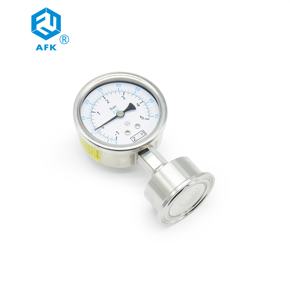 Quality 10 Bar Gas Cylinder Pressure Gauge Stainless Steel Hygienic Diaphragm for sale