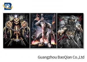  PET / PP 3D Lenticular Pictures , 3D Printing Service Atrocious Ghost Skull Wall Paper Manufactures