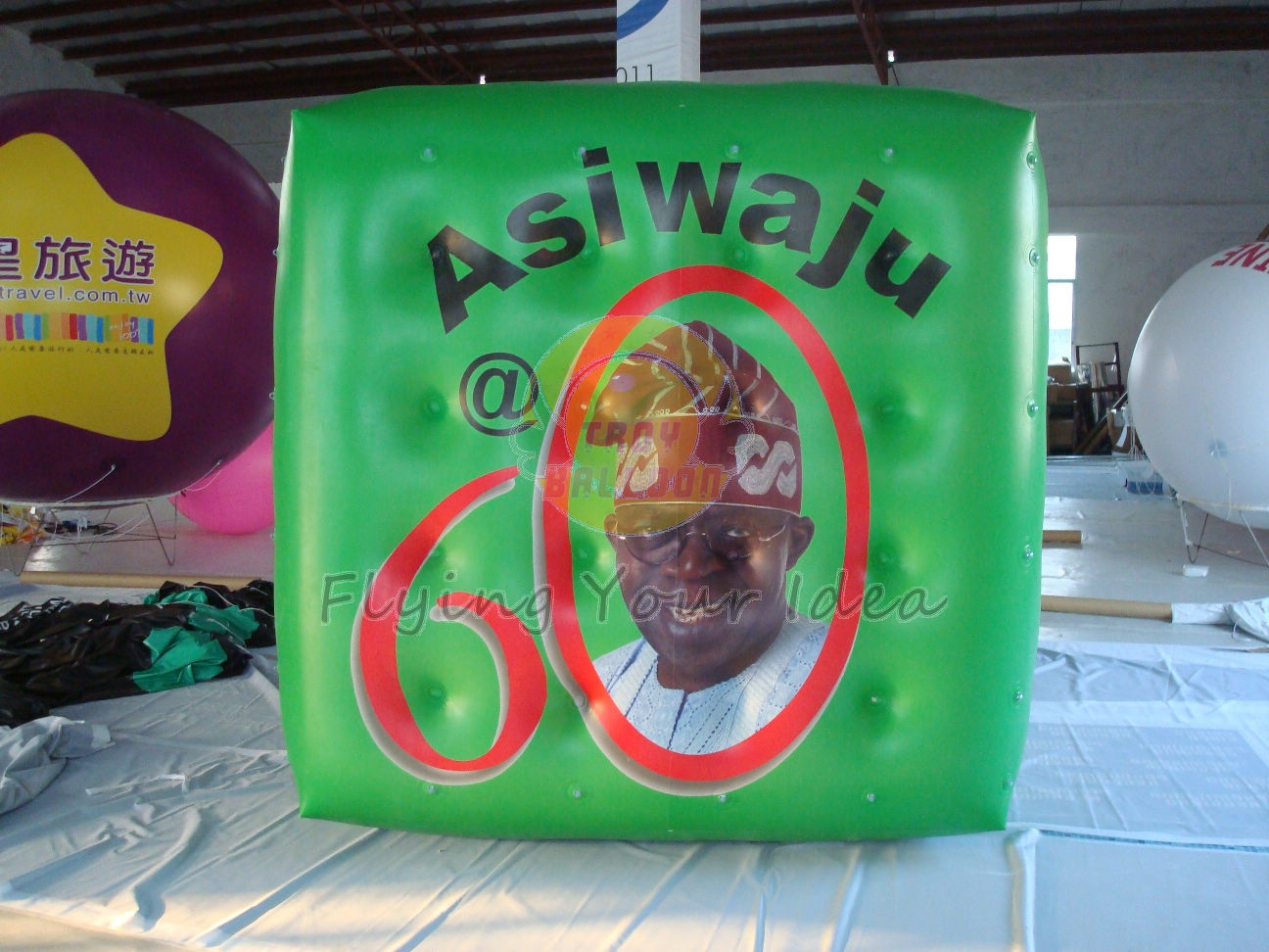  Green Political Advertising Bal, Inflatable Advertisement Helium Cube for Political events Manufactures